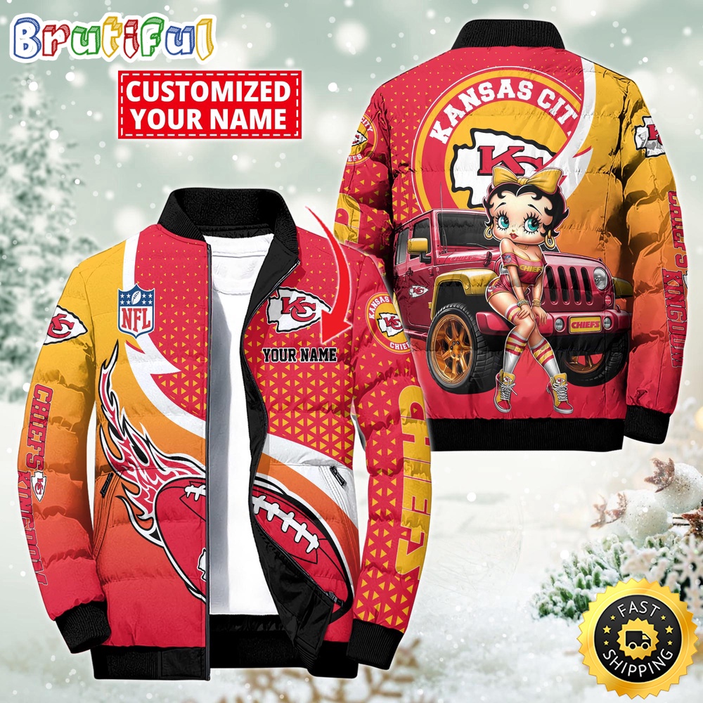 Sportswearmerch Kansas City Chiefs NFL Betty Boop Puffer Jacket For Fan