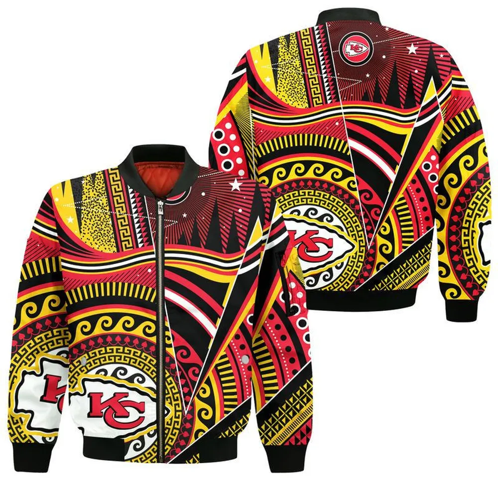 Sportswearmerch Kansas City Chiefs NFL Bohemian Pattern Bomber Jacket For Fan