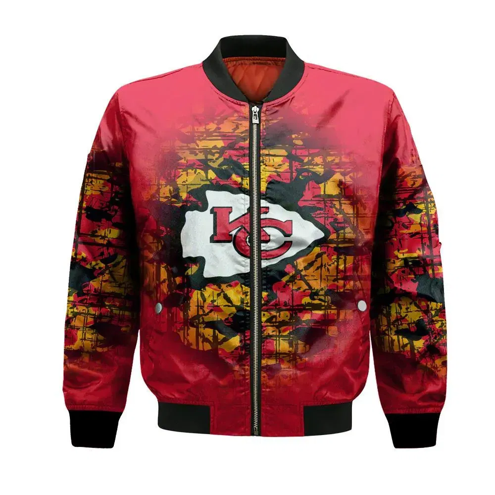 Sportswearmerch Kansas City Chiefs NFL Bomber Jacket Camouflage Vintage For Fan