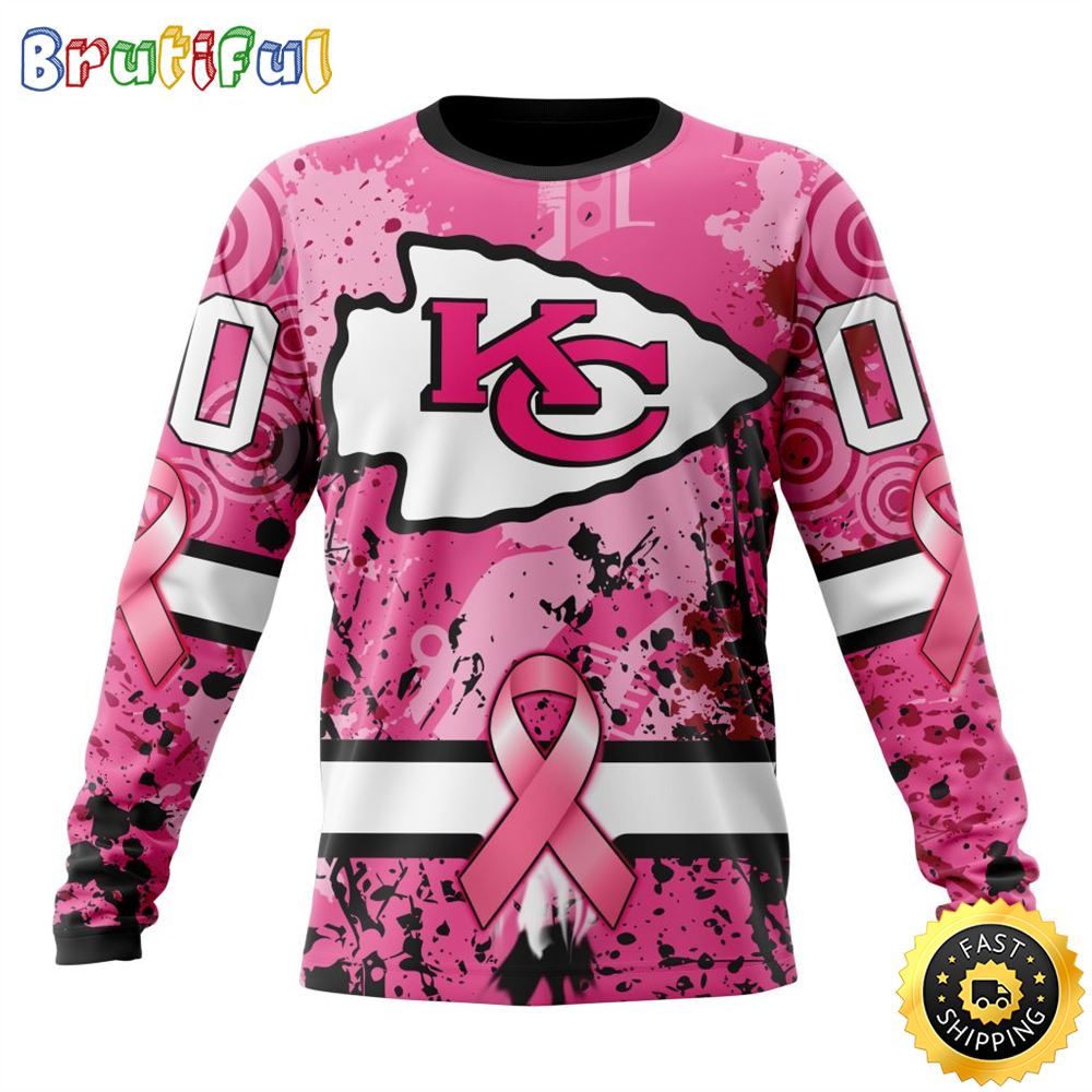 Sportswearmerch Kansas City Chiefs NFL Crewneck Breast Cancer Personalized Sweater For Fan