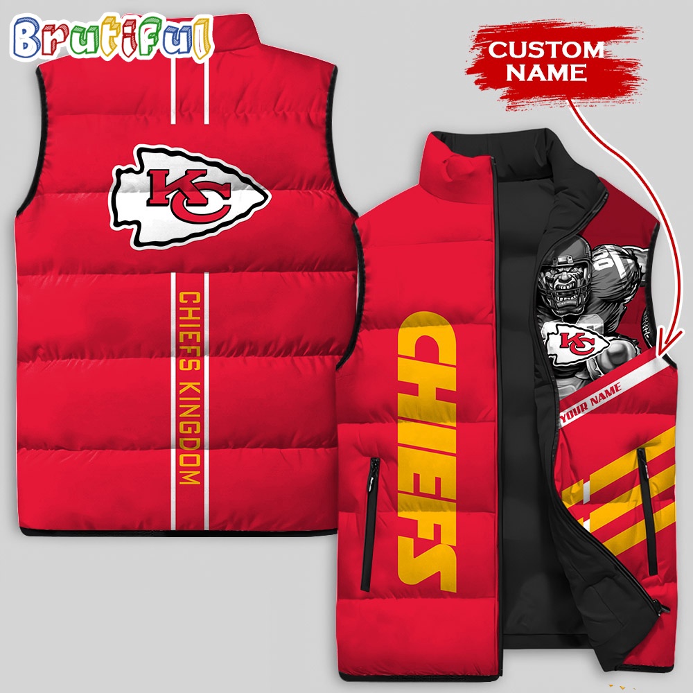 Sportswearmerch Kansas City Chiefs NFL Damn Right Sleeveless Down Puffer Jacket For Fan