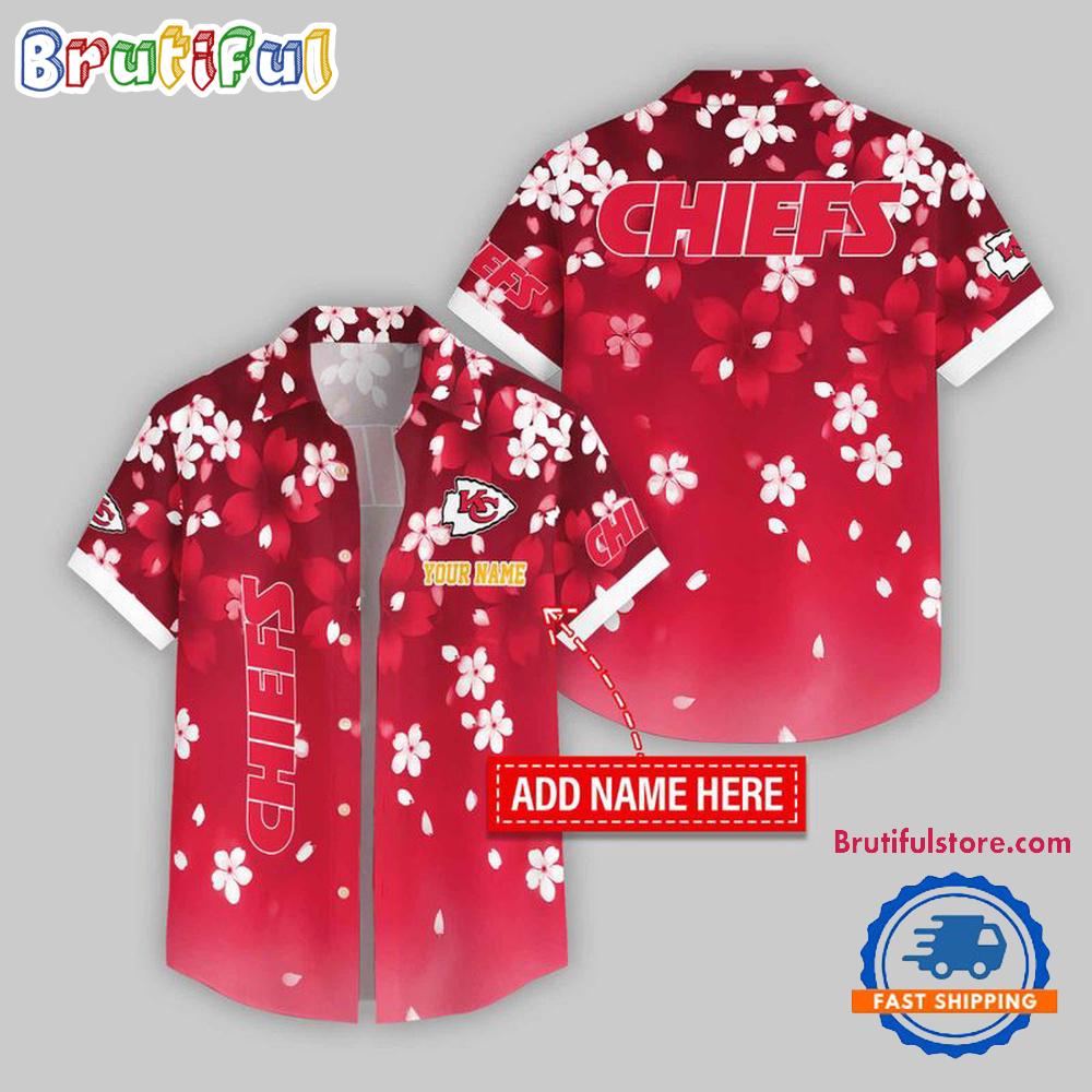 Sportswearmerch Kansas City Chiefs NFL Five-petaled Flower Pattern Personalized Hawaiian Shirt For Fan