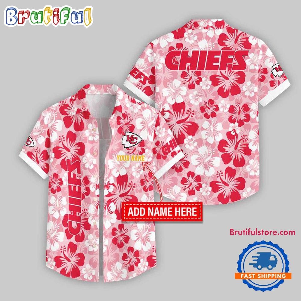 Sportswearmerch Kansas City Chiefs NFL Flower Palm Tree Personalized Hawaiian Shirt For Fan