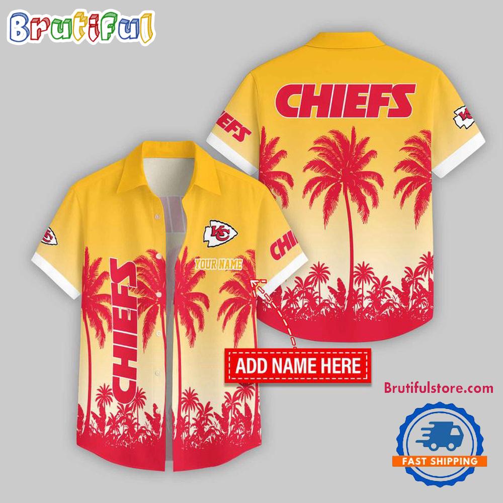 Sportswearmerch Kansas City Chiefs NFL Flower Palm Tree Summer Personalized Hawaiian Shirt For Fan