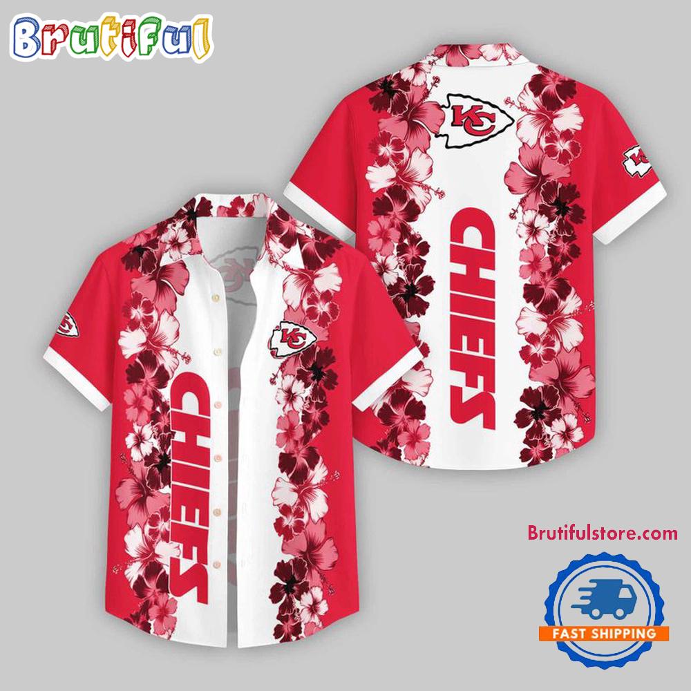 Sportswearmerch Kansas City Chiefs NFL Flower Pattern Summer Beach Personalized Hawaiian Shirt For Fan