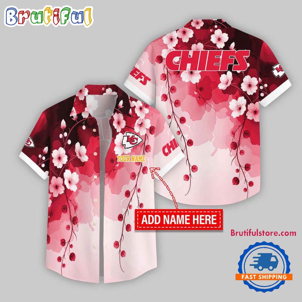 Sportswearmerch Kansas City Chiefs NFL Flower Pattern Trendy Summer Personalized Hawaiian Shirt For Fan