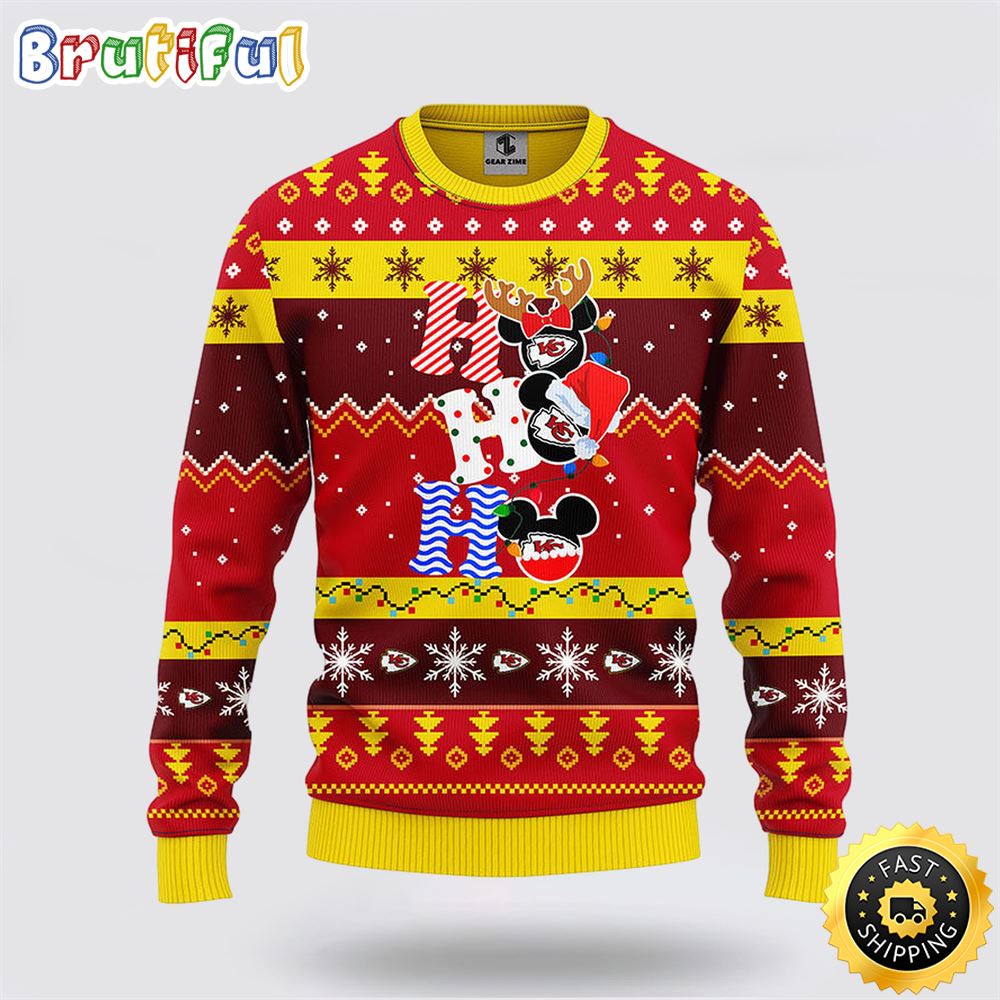 Sportswearmerch Kansas City Chiefs NFL Mickey Ugly Christmas Sweater For Fan