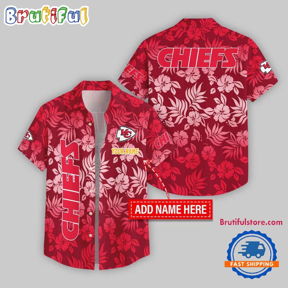 Sportswearmerch Kansas City Chiefs NFL Night Flower Pattern Personalized Personalized Hawaiian Shirt For Fan