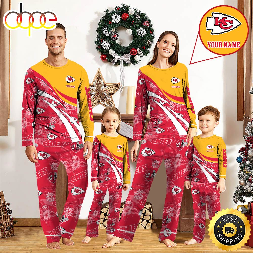 Sportswearmerch Kansas City Chiefs NFL Personalized Pajamas Family For Fan