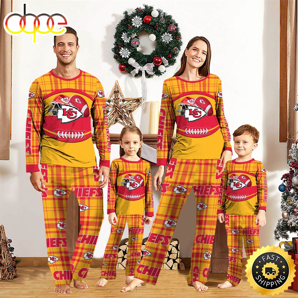 Sportswearmerch Kansas City Chiefs NFL Personalized Pajamas Family For Fan