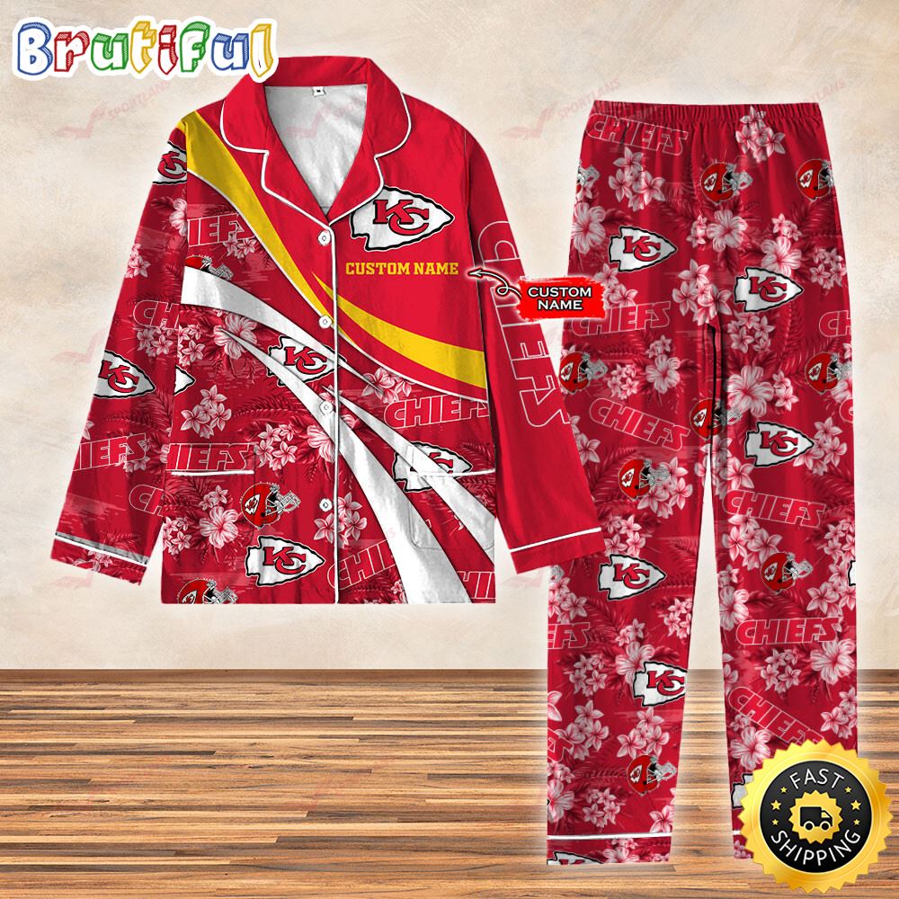Sportswearmerch Kansas City Chiefs NFL Personalized Pajamas Set For Fan