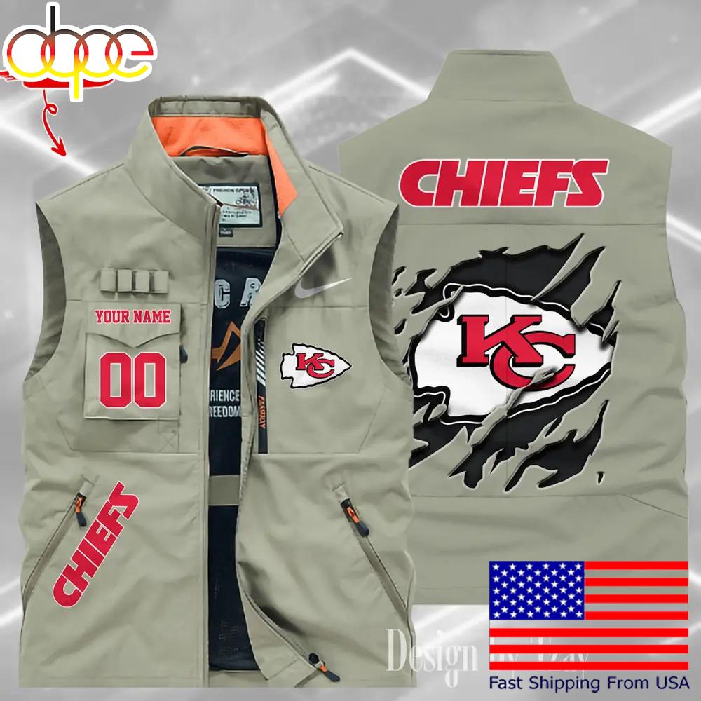 Sportswearmerch Kansas City Chiefs NFL Personalized Pocket Vest For Fan