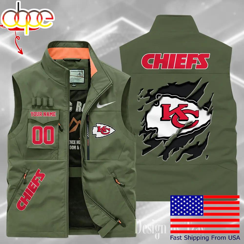 Sportswearmerch Kansas City Chiefs NFL Personalized Pocket Vest For Fan
