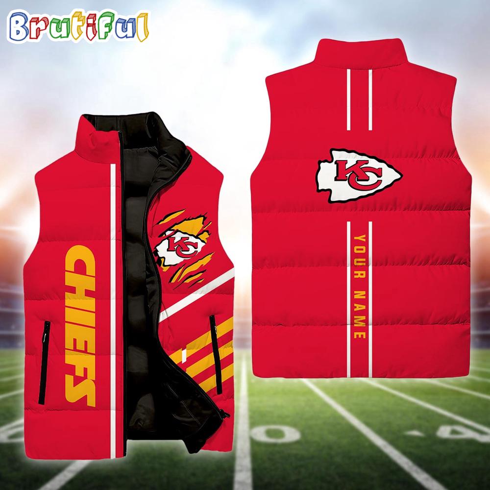 Sportswearmerch Kansas City Chiefs NFL Personalized Sleeveless Down Puffer Jacket For Fan
