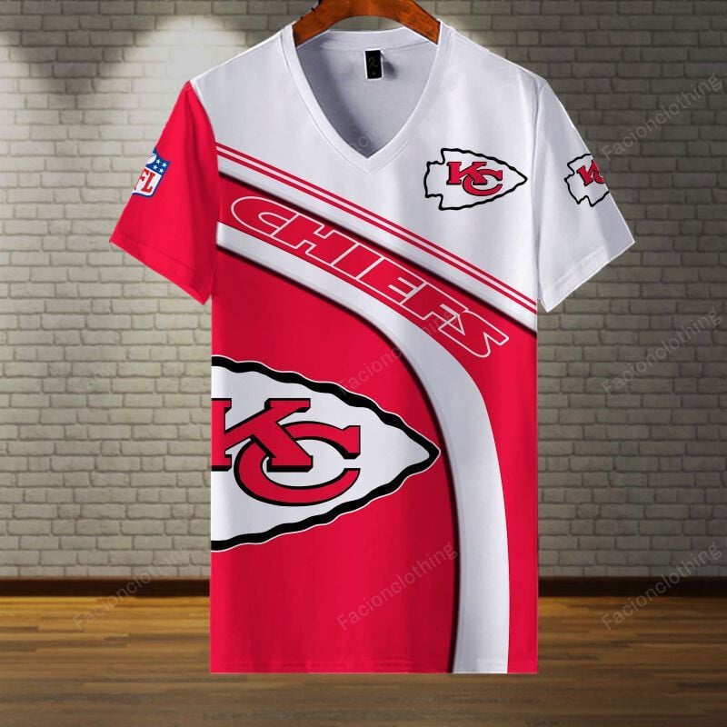 Sportswearmerch Kansas City Chiefs NFL Personalized V-neck Women T-shirt For Fan