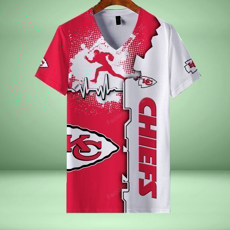 Sportswearmerch Kansas City Chiefs NFL Personalized V-neck Women T-shirt For Fan