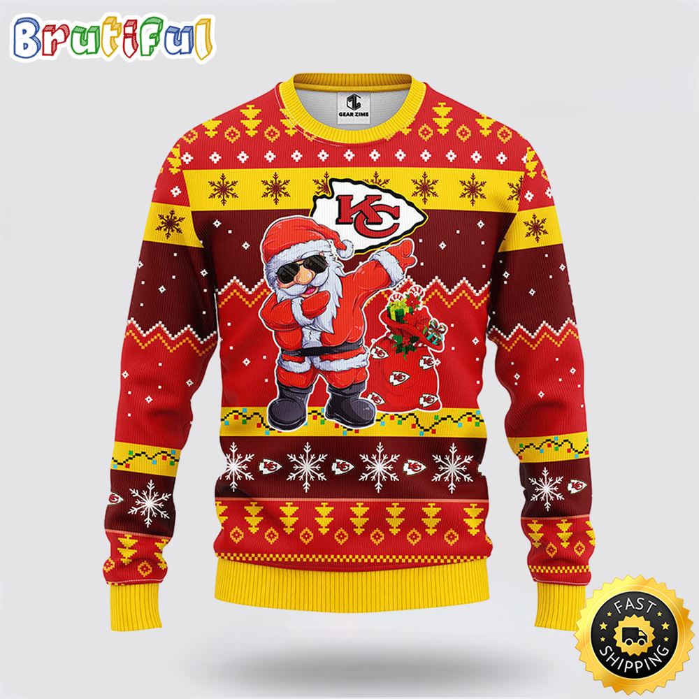 Sportswearmerch Kansas City Chiefs NFL Santa Claus Ugly Christmas Sweater For Fan