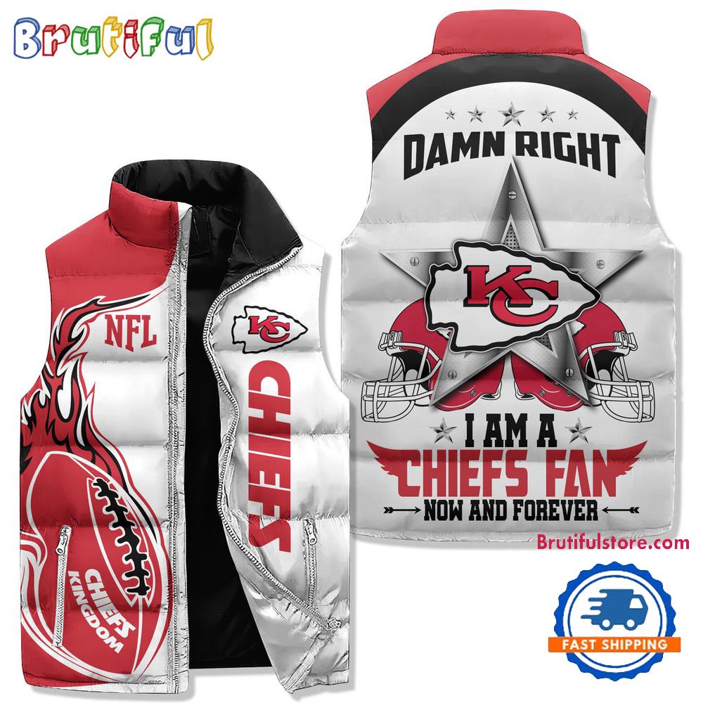 Sportswearmerch Kansas City Chiefs NFL Sleeveless Puffer Jacket For Fan