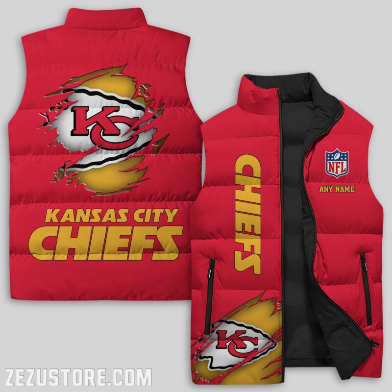 Sportswearmerch Kansas City Chiefs NFL Sleeveless Puffer Jacket For Fans