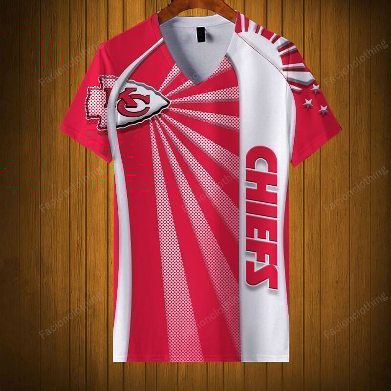 Sportswearmerch Kansas City Chiefs NFL V-neck Women T-shirt Personalized For Fan