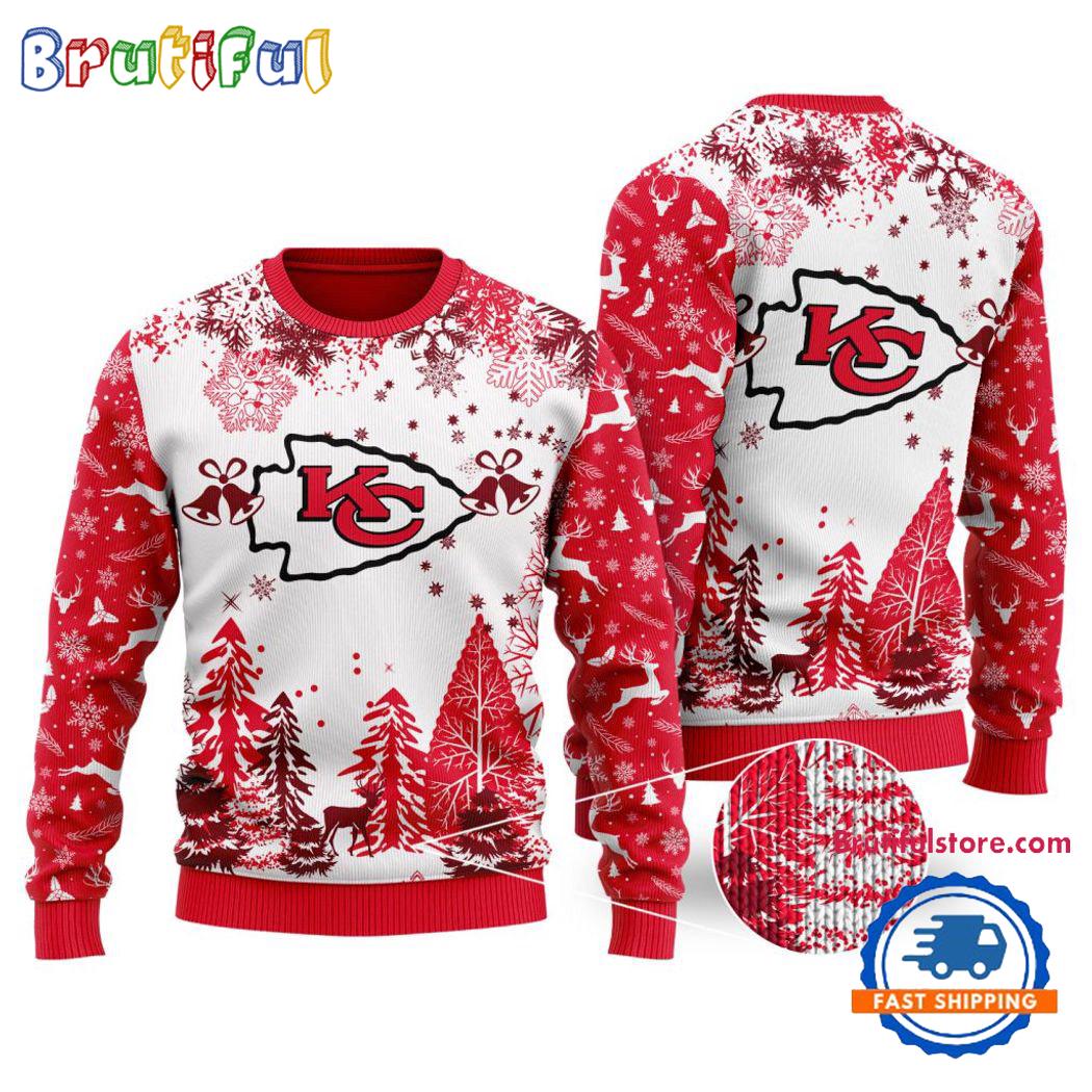Sportswearmerch Kansas City Chiefs NFL Xmas Tree Christmas Sweater For Fan