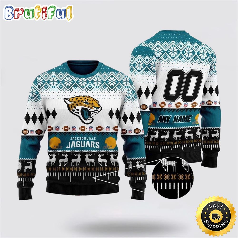 Sportswearmerch Jacksonville Jaguars NFL Playing Field Personalized Christmas Sweater For Fan