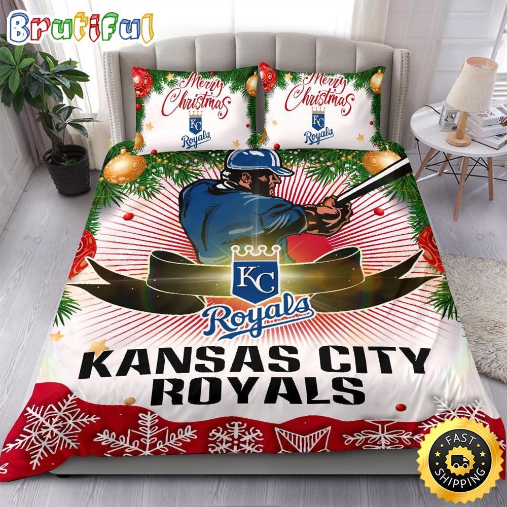 Sportswearmerch Kansas City Royals MLB Christmas Bedding Sets Merry For Fan