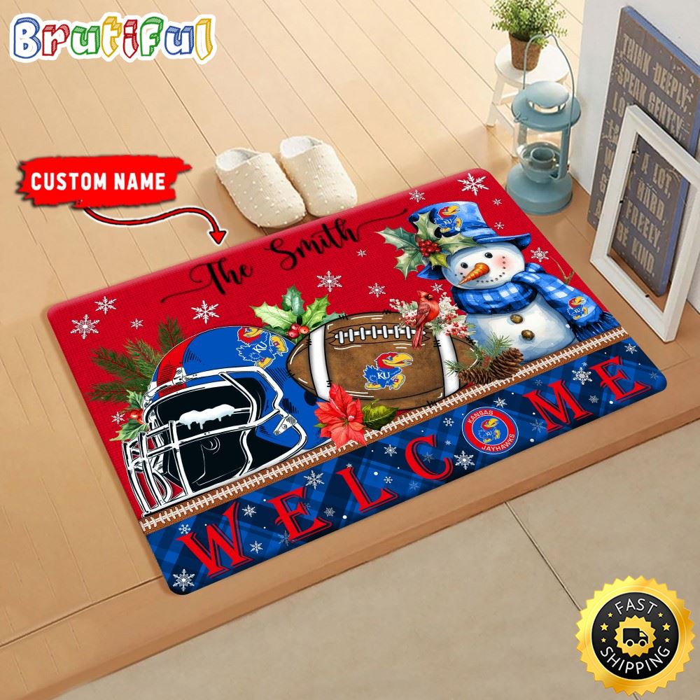 Sportswearmerch Kansas Jayhawks NCAA Christmas Doormat For Fan