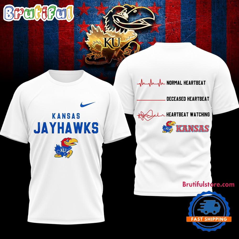 Sportswearmerch Kansas Jayhawks NCAA Heartbeat T-Shirt For Fan