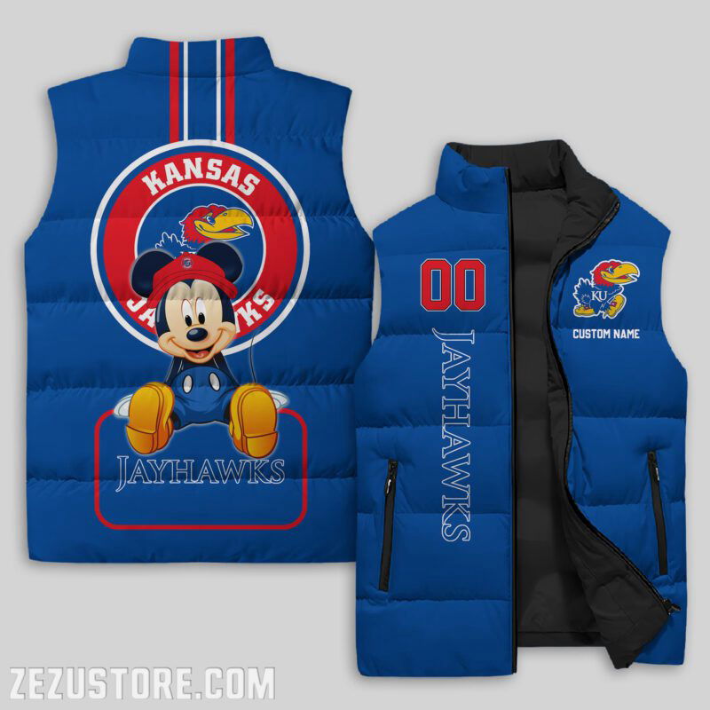 Sportswearmerch Kansas Jayhawks NCAA NCAA Sleeveless Puffer Jacket For Fans