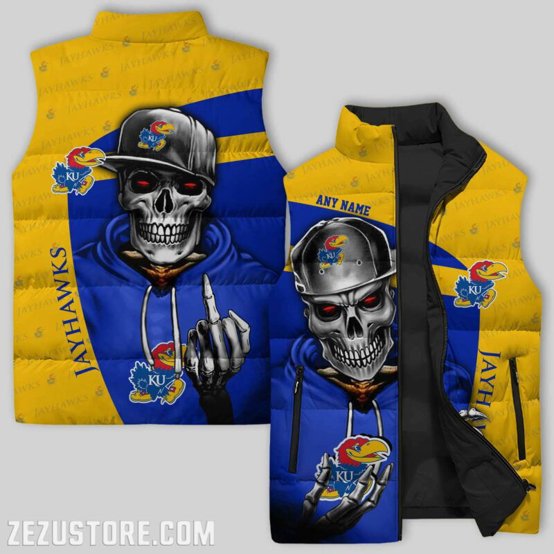 Sportswearmerch Kansas Jayhawks NCAA NCAA Sleeveless Puffer Jacket For Fans