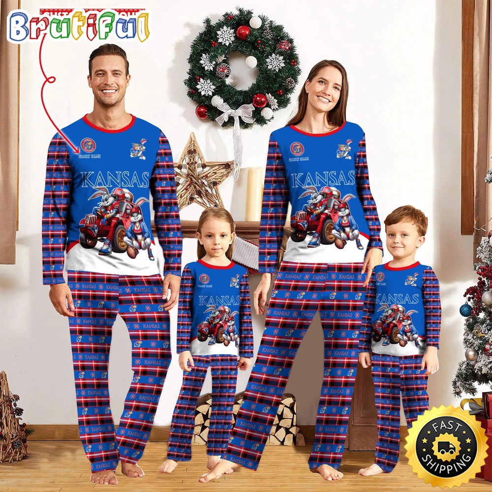 Sportswearmerch Kansas Jayhawks NCAA Personalized Pajamas Family For Fan
