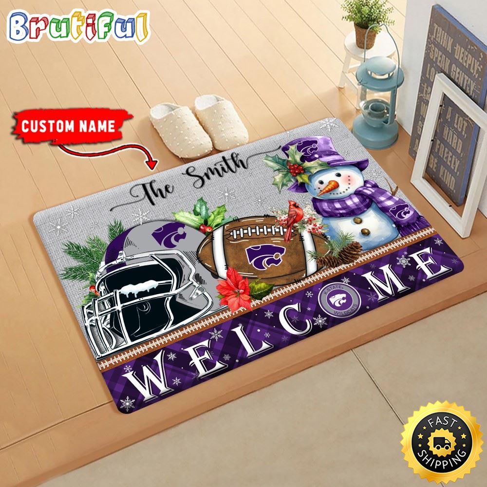Sportswearmerch Kansas State Wildcats NCAA Christmas Doormat For Fan