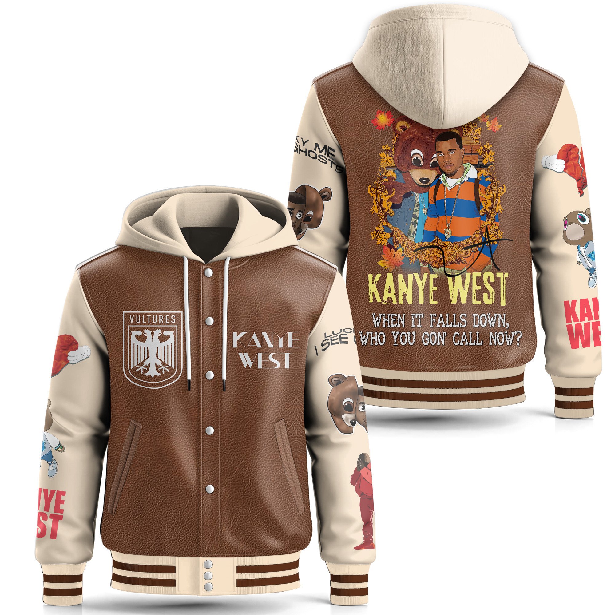 Sportswearmerch Kanye West Hooded Baseball Jacket Gift For Fan