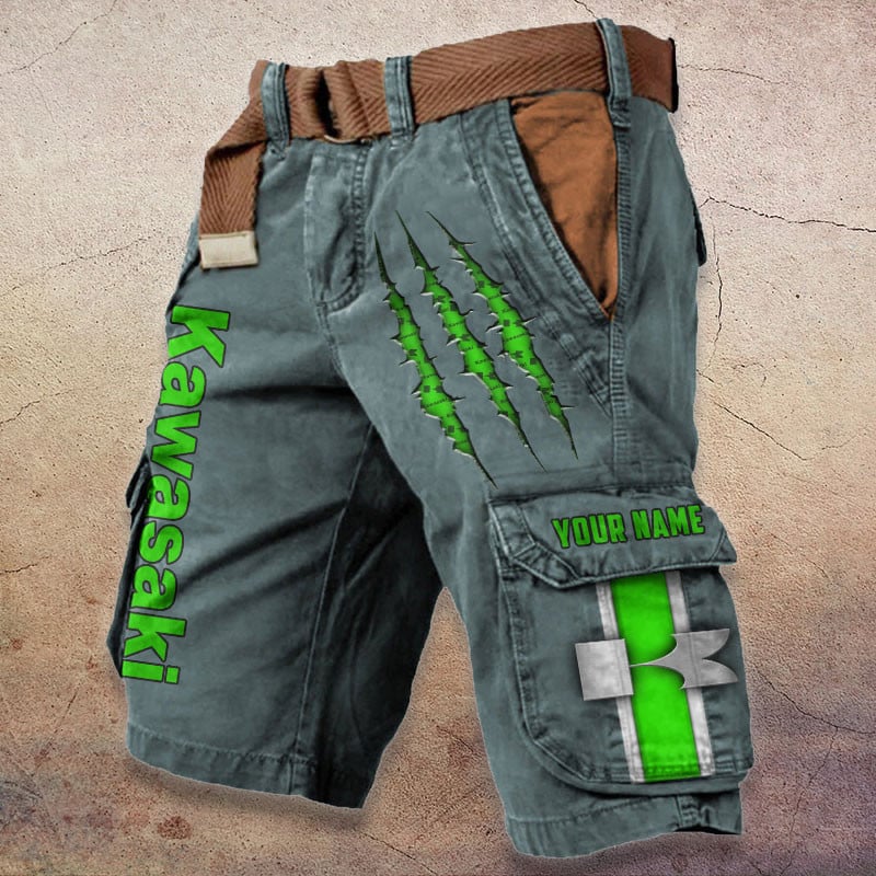 Sportswearmerch Kawasaki Motorcycle Denim Short For Fan