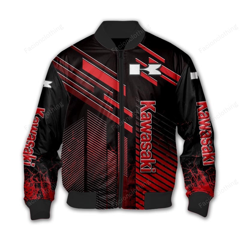 Sportswearmerch Kawasaki Motorcycle Personalized Bomber Jacket For Fan