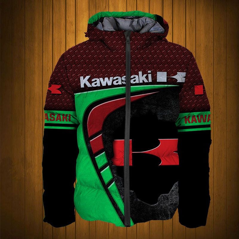 Sportswearmerch Kawasaki Motorcycle Personalized Fashion Puffer Jacket For Fan