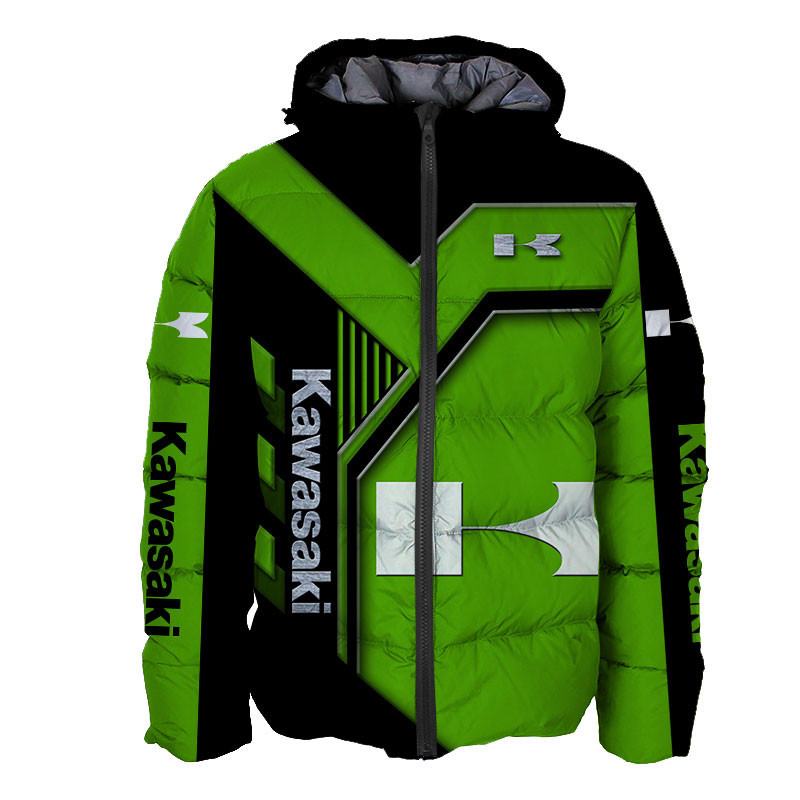 Sportswearmerch Kawasaki Motorcycle Personalized Fashion Puffer Jacket For Fan