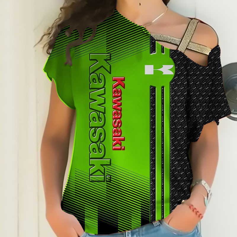 Sportswearmerch Kawasaki Motorcycle Personalized Fashion Strapless Short Sleeve For Fan