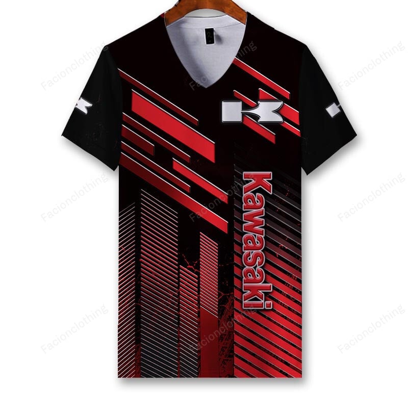 Sportswearmerch Kawasaki Motorcycle Personalized V-neck Women T-shirt For Fan