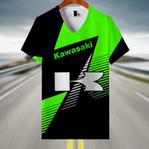 Sportswearmerch Kawasaki Motorcycle V-neck Women T-shirt For Fan