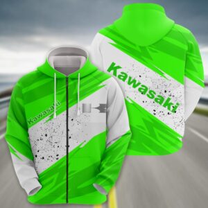 Sportswearmerch Kawasaki Motorcycle Zip Hoodie For Fan