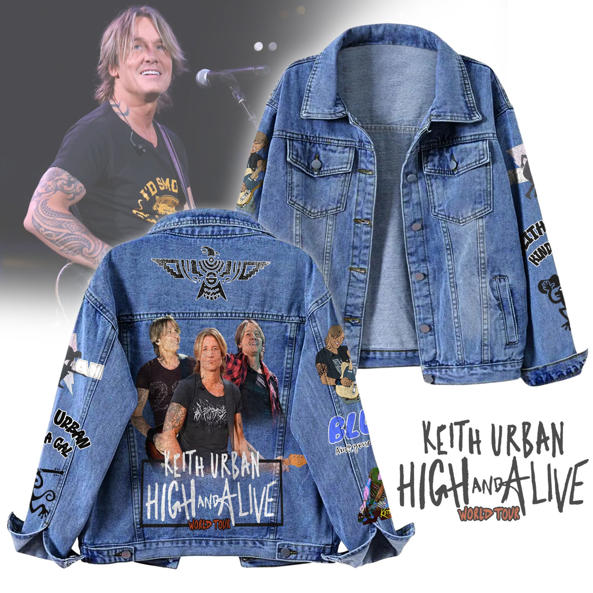 Sportswearmerch Keith Urban Denim Jacket Gift For Fans