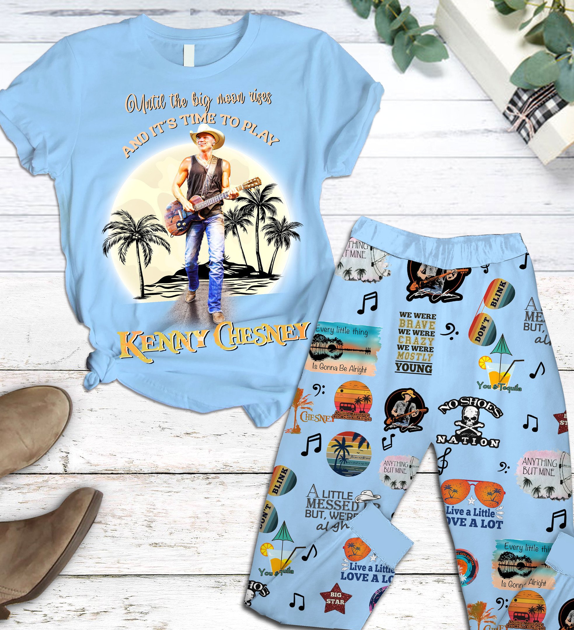 Sportswearmerch Kenny Chesney Pajamas Full Set Gifts For Fans
