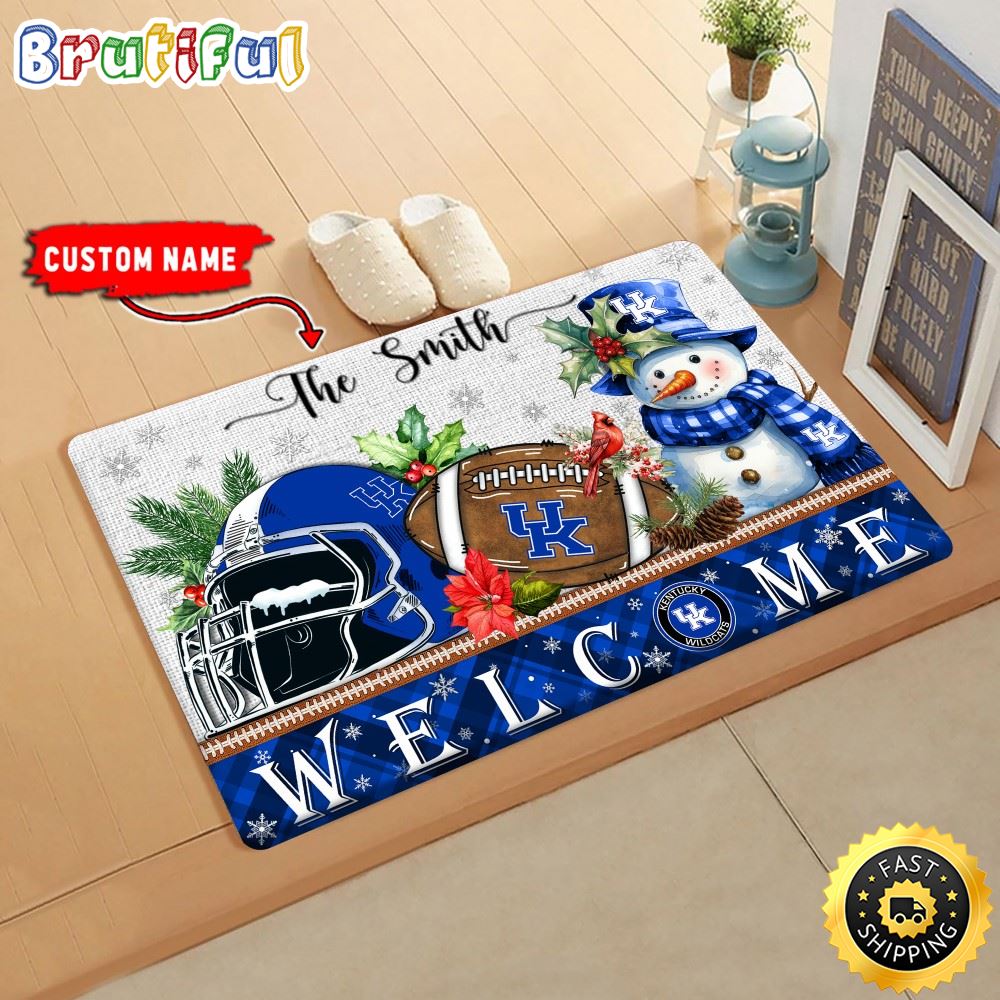 Sportswearmerch Kentucky Wildcats NCAA Christmas Doormat For Fan