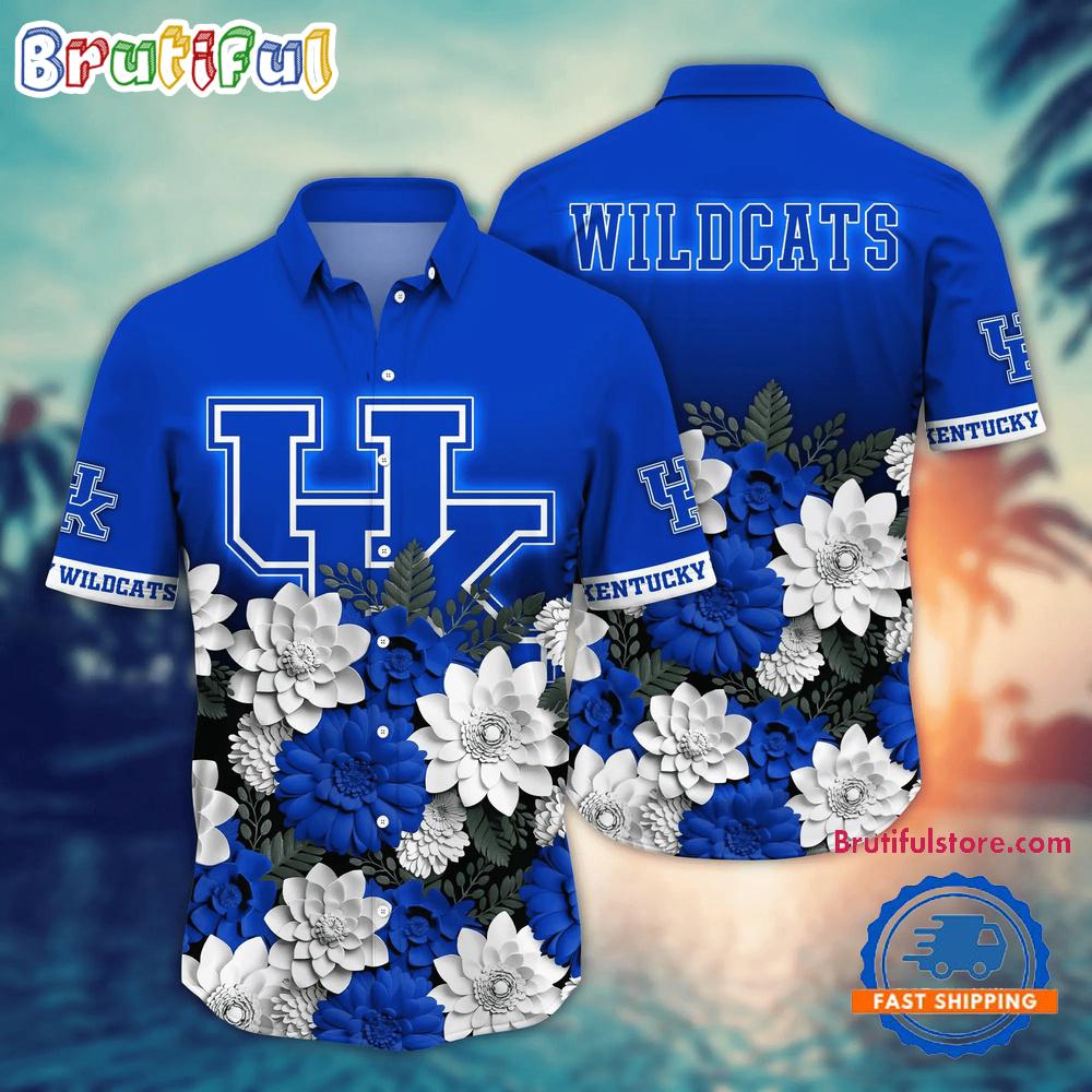 Sportswearmerch Kentucky Wildcats NCAA Flower Tropical Summer Beach Hawaiian Shirt For Fan