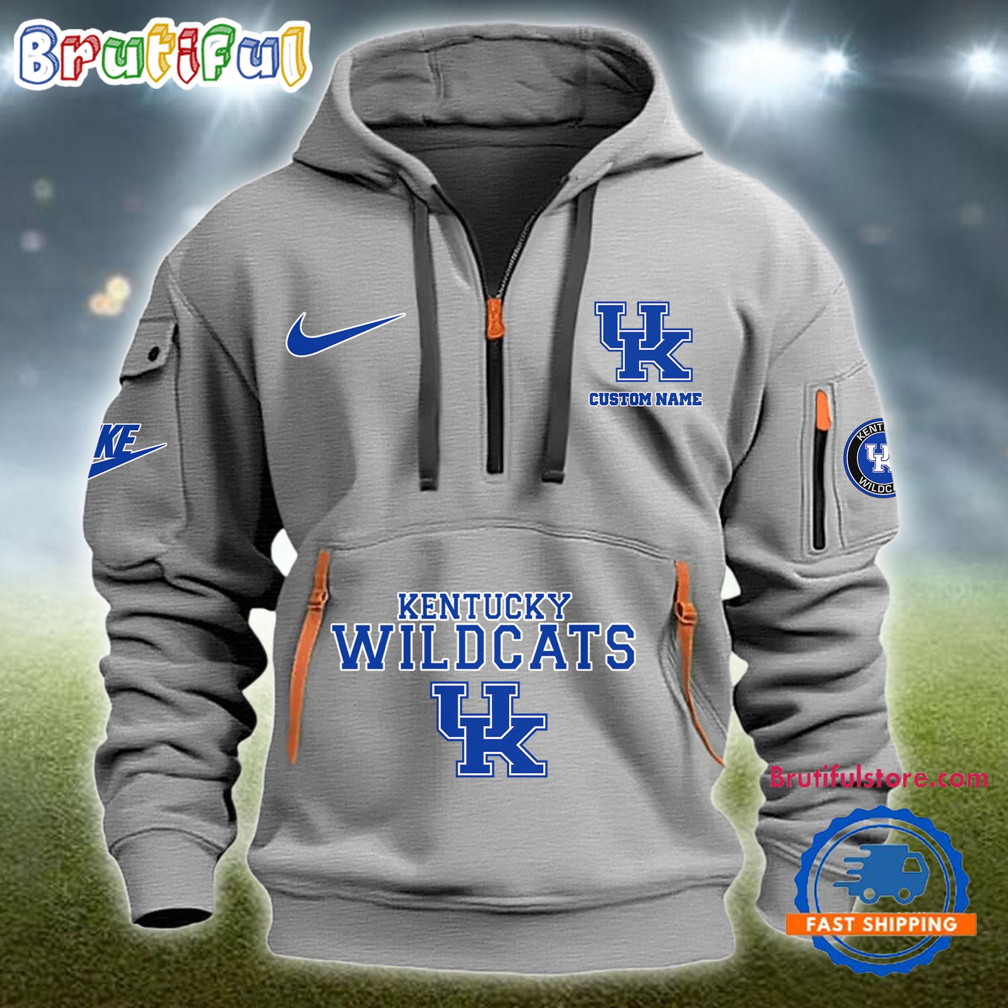 Sportswearmerch Kentucky Wildcats NCAA Half Zip Hoodie For Fan