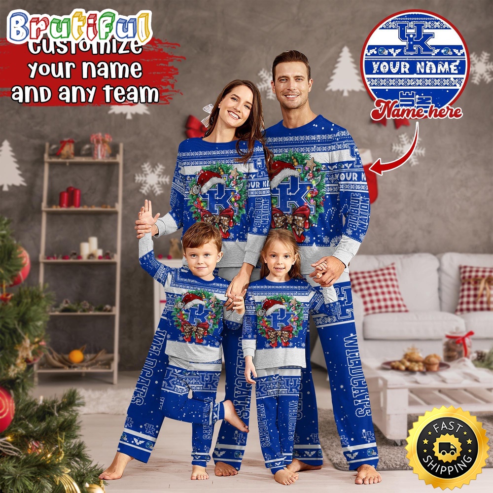 Sportswearmerch Kentucky Wildcats NCAA Personalized Pajamas Family For Fan