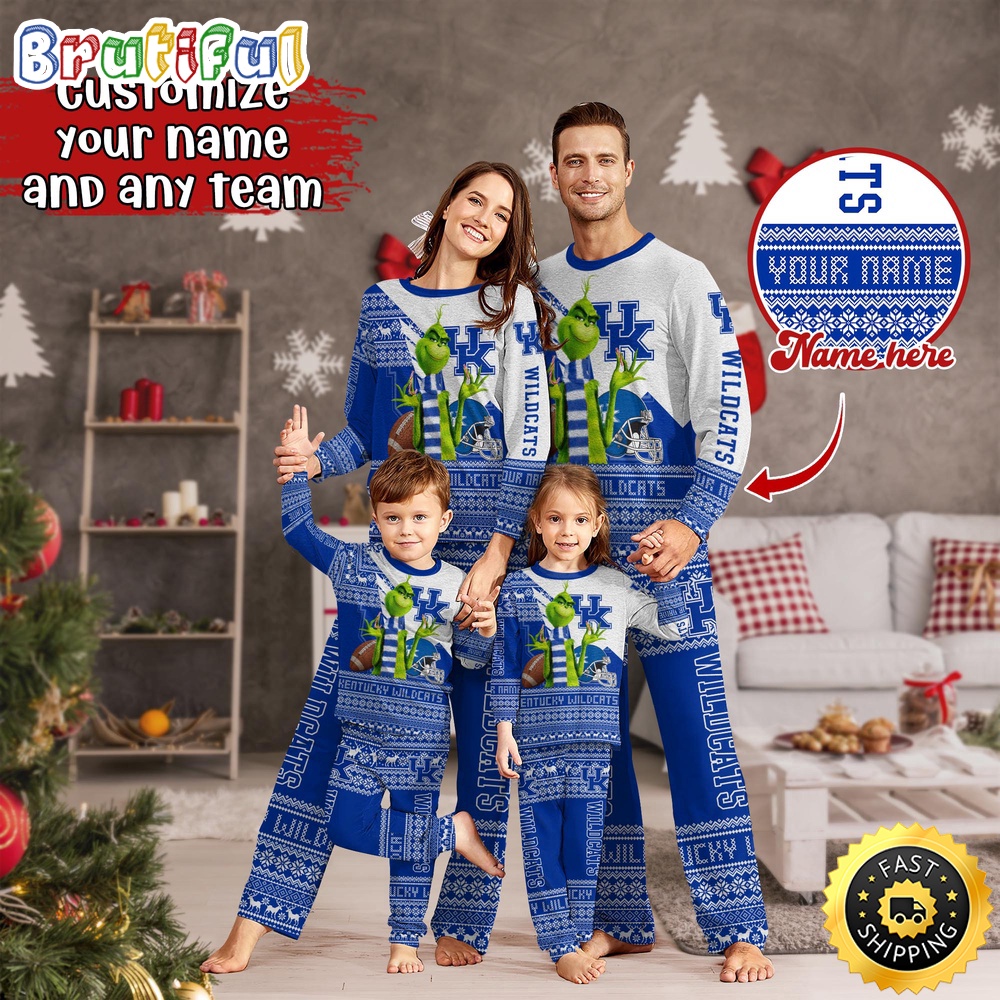 Sportswearmerch Kentucky Wildcats NCAA Personalized Pajamas Family For Fan