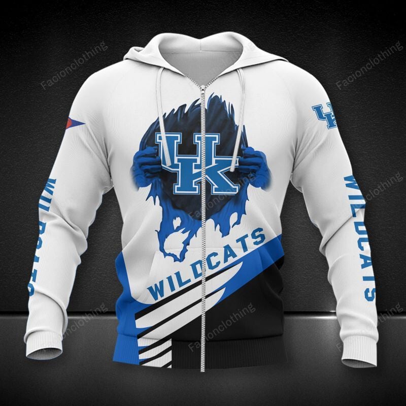 Sportswearmerch Kentucky Wildcats NCAA Personalized Zip Hoodie For Fan